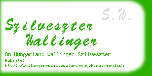 szilveszter wallinger business card